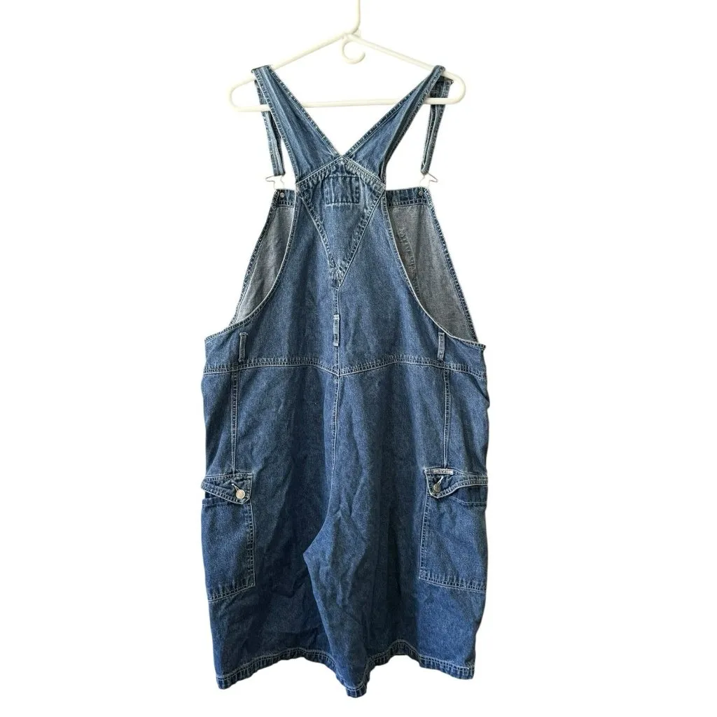Revolt Clothing Co‎ Women's Denim Bib Overalls Size 24 Cotton Y2K 90's Punk VTG Blue - Image 2