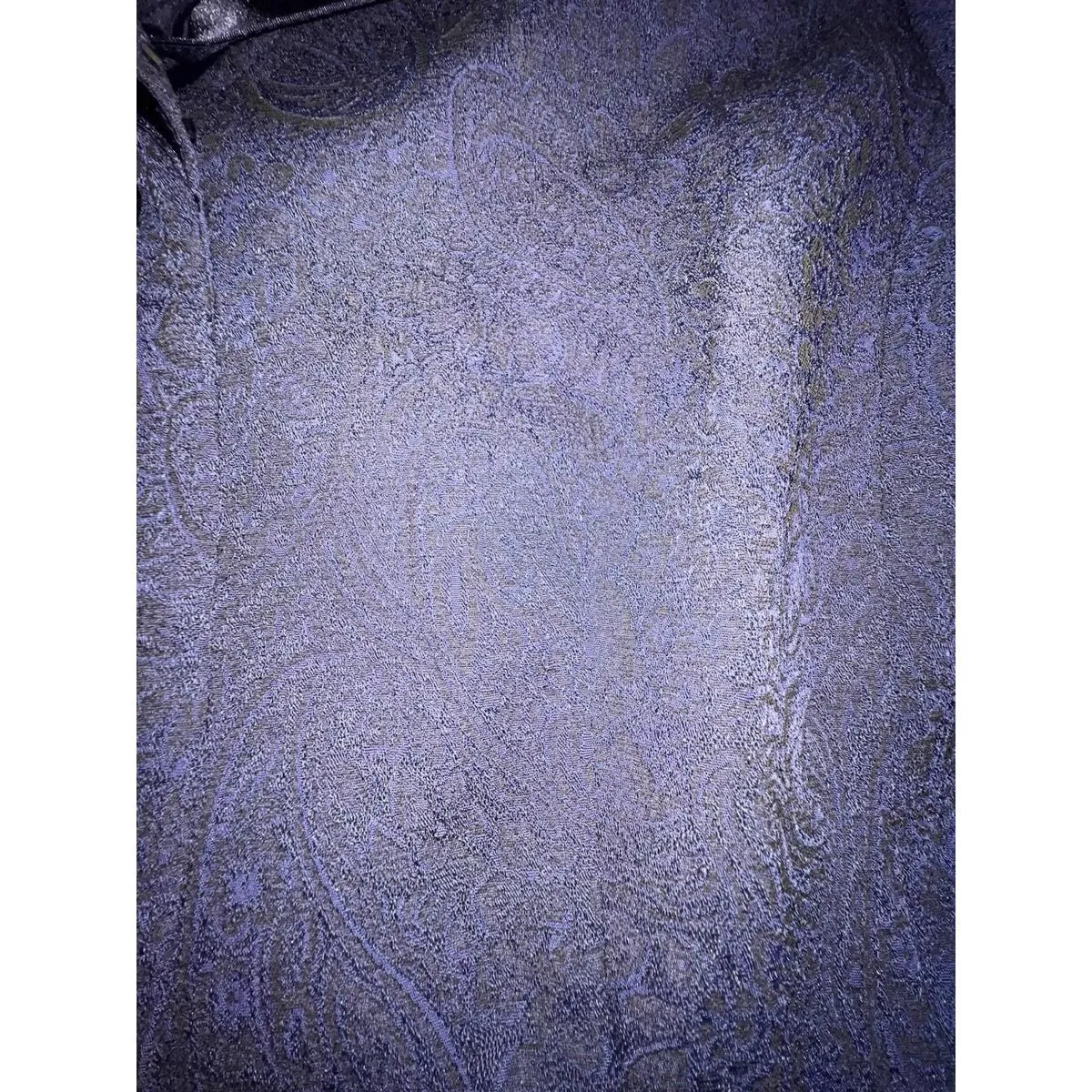 Danny & Nicole Navy Blue Paisley Beaded Collar Blazer 10 Secretary Corpcore - Image 4