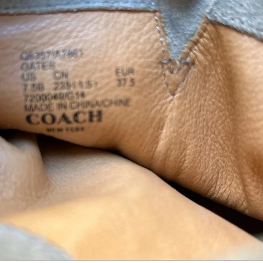 Coach Studded Buckle Combat Moto Boots Taupe Suede Size 7.5B - Image 8