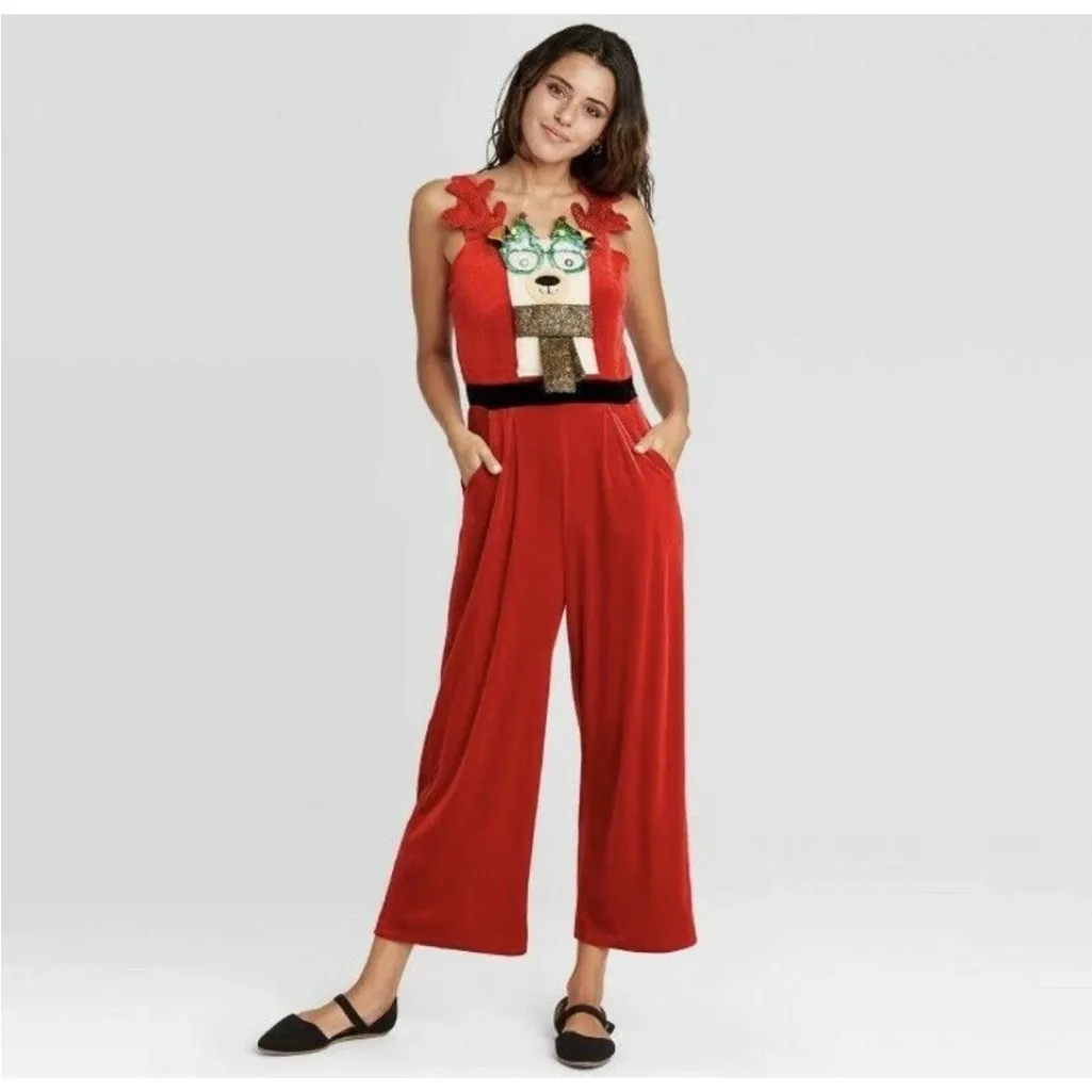 Born Famous Red Velvet Reindeer Overalls medium - Image 4