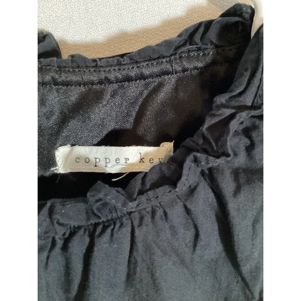 COPPER KEY Black Sleeveless Tiered Dress Ruffled Womens Small - Image 2