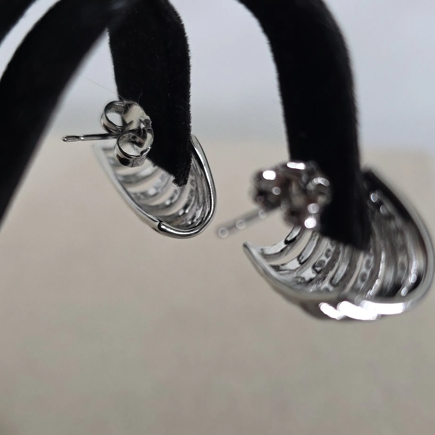 Silver Gold Filled 8 Row Illusion Earrings with CZ - Image 5