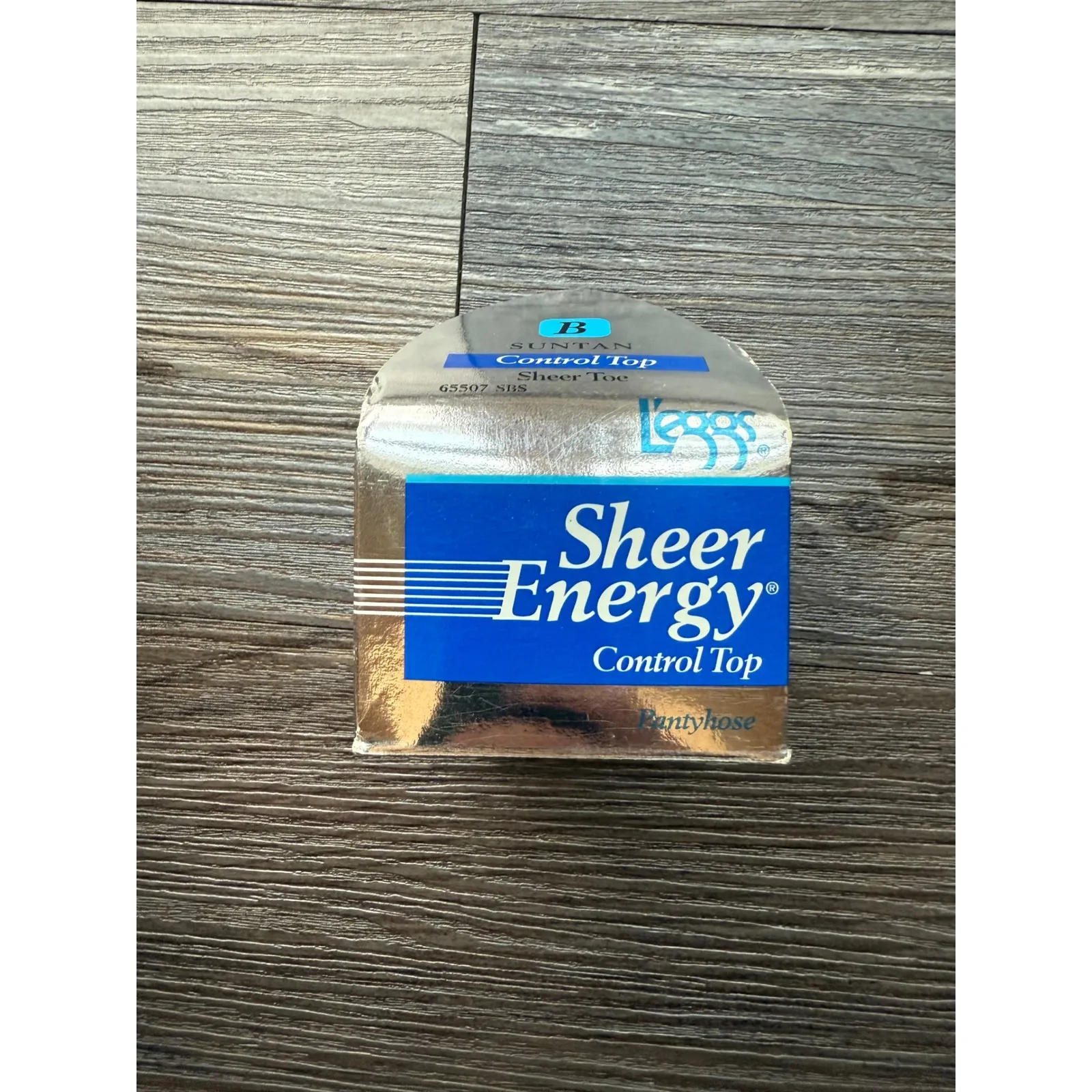 Vintage L'eggs Sheer Energy Control Top Sheer Toe Pantyhose Suntan B Size Suntan Tan - Image 2