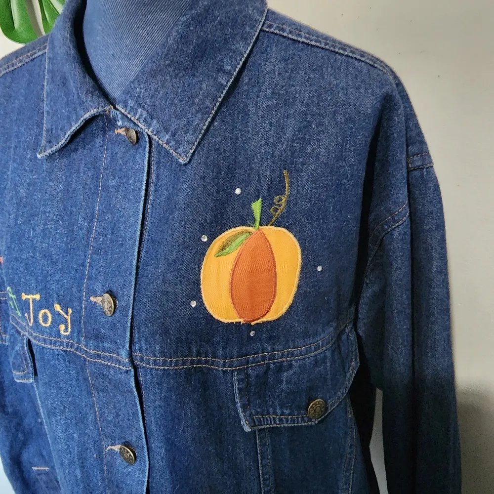 Quacker Factory Fall Harbest Scarecrow Jean Jacket - Image 3