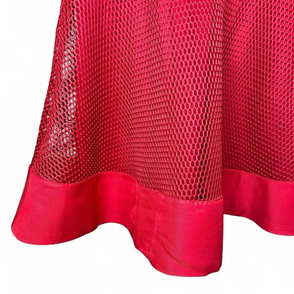 Romeo + Juliet Couture Red Sleeveless Mesh Skater Dress Size M ❤️ - Image 6