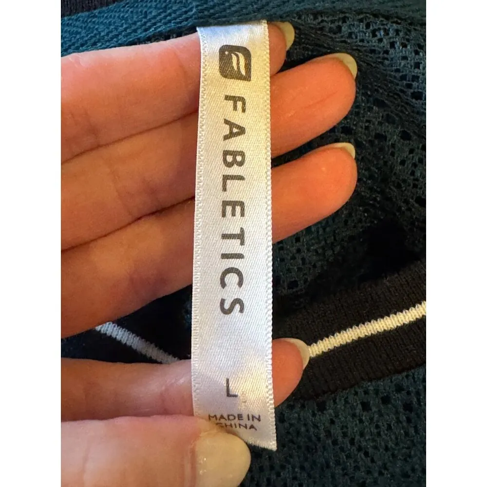 Fabletics Shirt Women Large Green Spruce Sophie Lace‎ Tunic Athleisure Yoga - Image 9