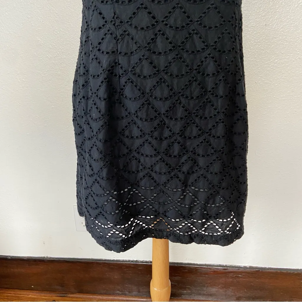 Urban Outfitters Sleeveless Black Cotton Eyelet Mini Dress - Image 3