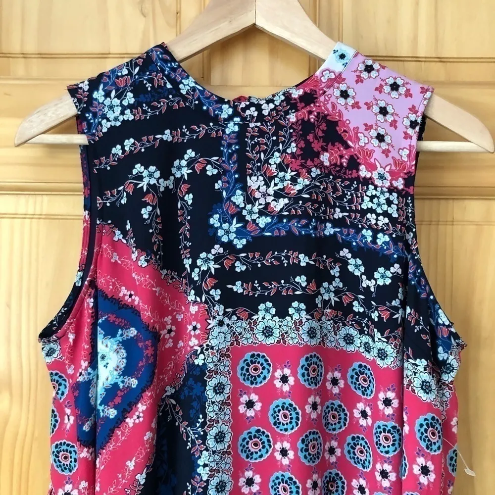 DR2 Daniel Rainn patchwork print sleeveless dress size S Blue - Image 2