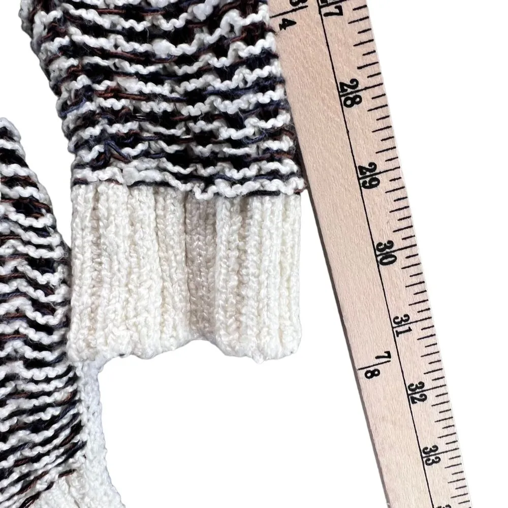 BKE Buckle Cardigan Womens XS Black Cream Knit Open Flyaway Sweater Layering - Image 8