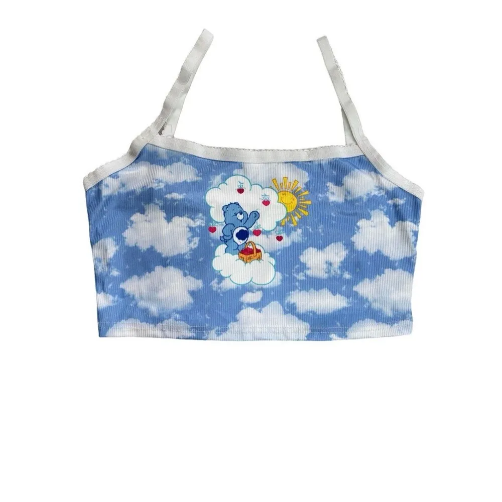 Shein x Carebears Graphic Print Ribbed Cropped Cami Top - Image 3