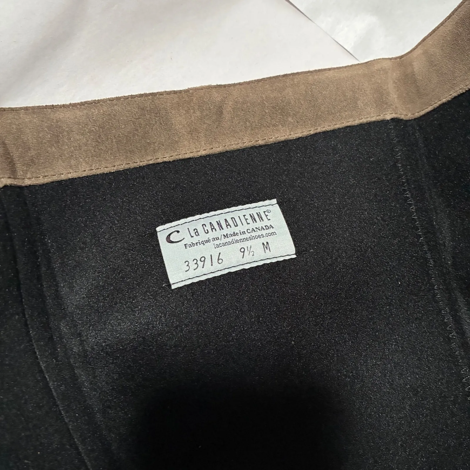La Canadienne Suede Knee High Boots Block Heel Side Zip Stone Taupe Women's 9.5M Brown Size 9.5 - Image 11
