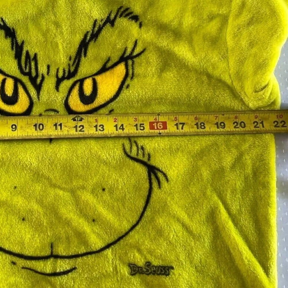 Dr. Seuss The Grinch Plush Sweatshirt Soft Long Sleeve Sz L Green Christmas Size L - Image 7