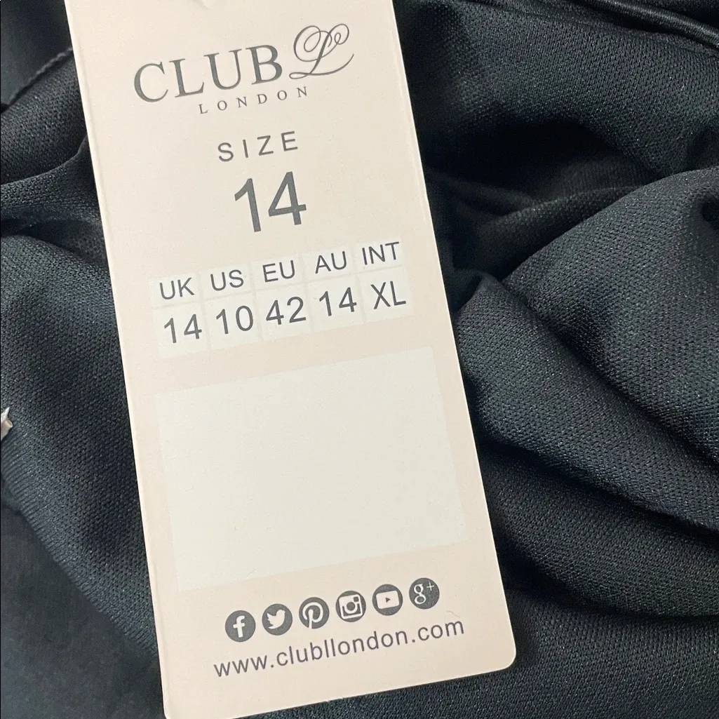 Club L London Black Sequin Dress Size 10 - Image 7