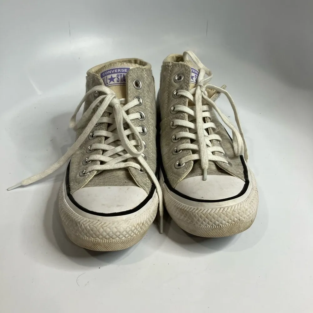 Converse  gray mid high sneakers‎ size 7 - Image 2