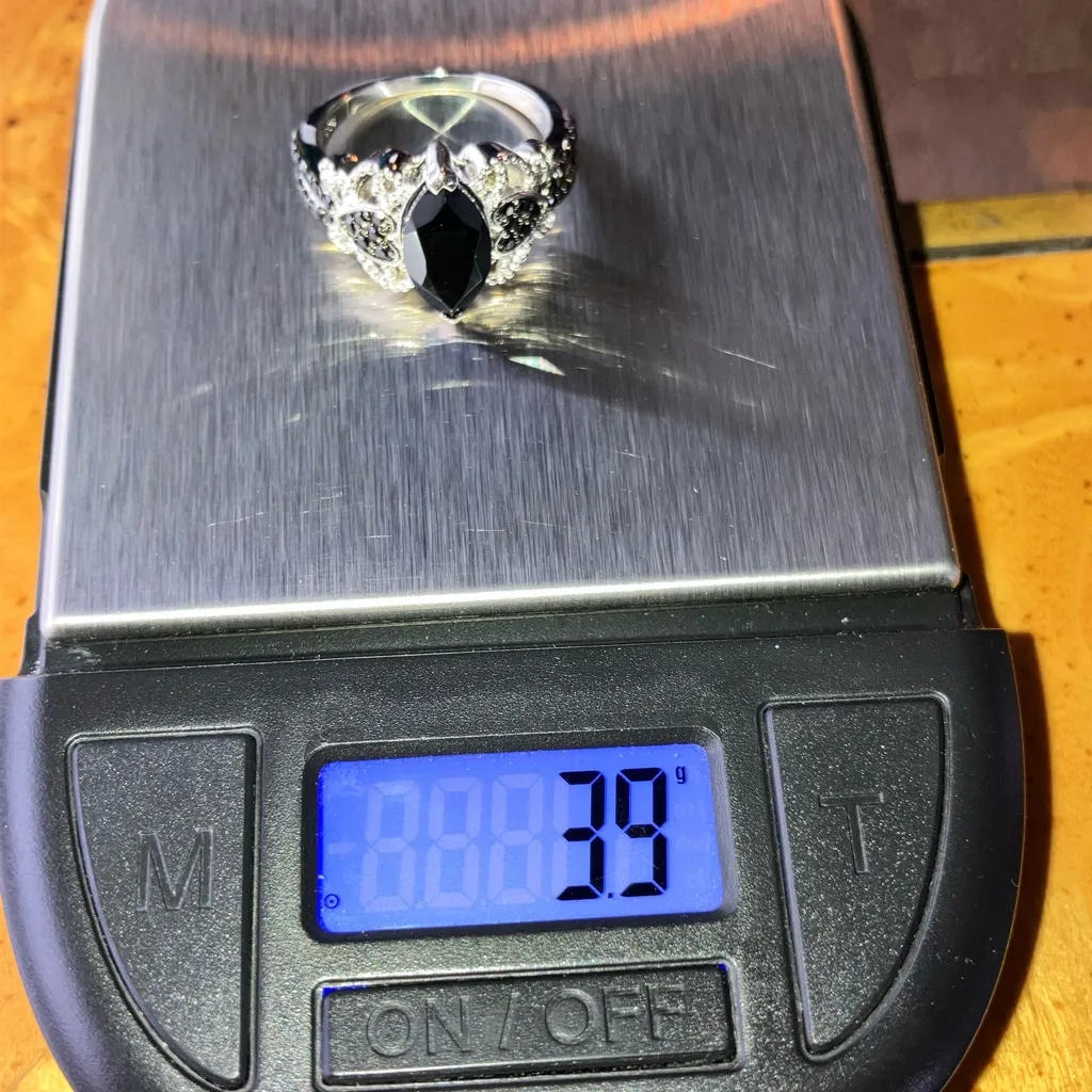 Natural Black Spinel Sterling Silver Ring Size 6 - Image 10