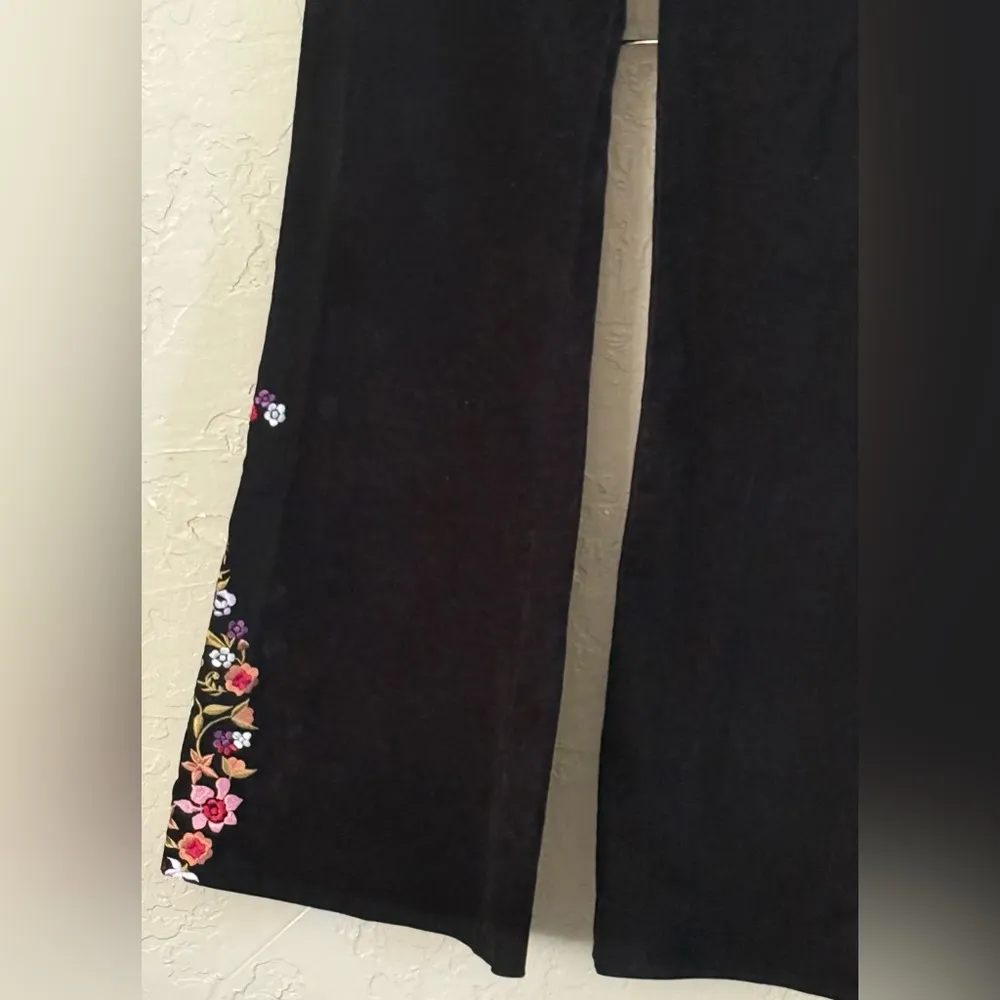 Vintage Betsey Johnson Low Rise Flared Embroidered Corduroy Pants bell bottom 6 - Image 6