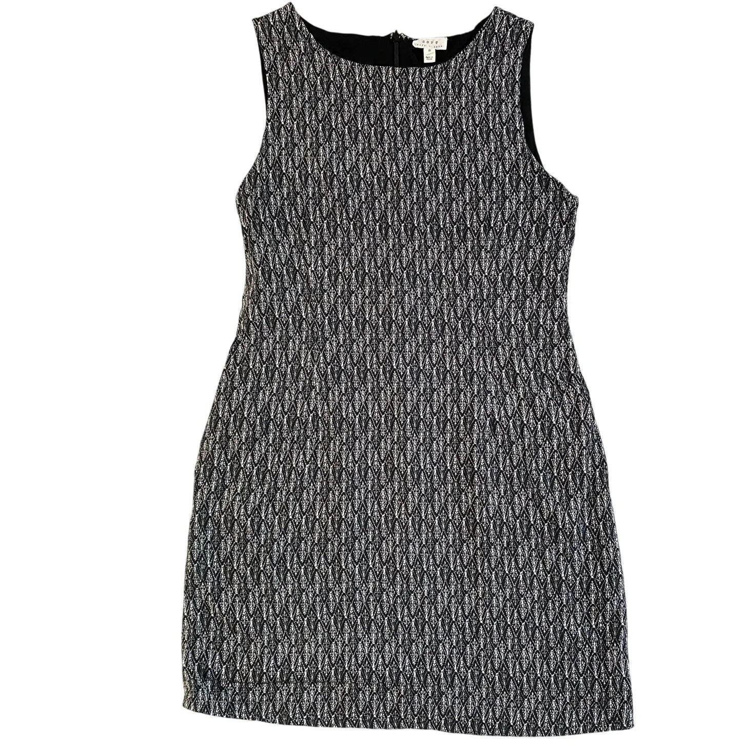 Soft Joie Sleeveless Mini dress Back zipper Side pockets Diamond Pattern‎ - Image 3