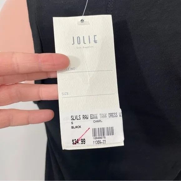 NWT Jolie Sleeveless Raw‎ Edge Tank Midi Dress Size SMALL Black - Image 4