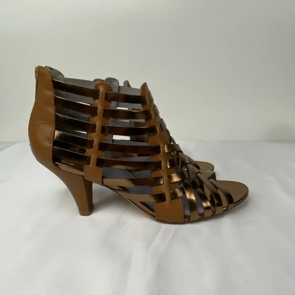 Johnston & Murphy Women's Tan and‎ Evie Caged High Heel Sandal Size 6.5 M - Image 2
