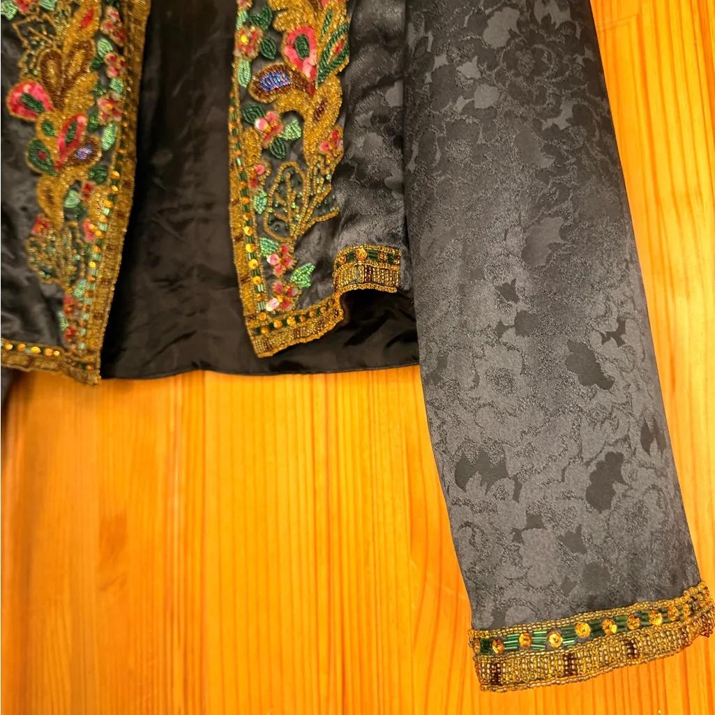 Vintage Victoria’s Secret Beaded Cropped Jacket Embroidered Bolero - Image 8