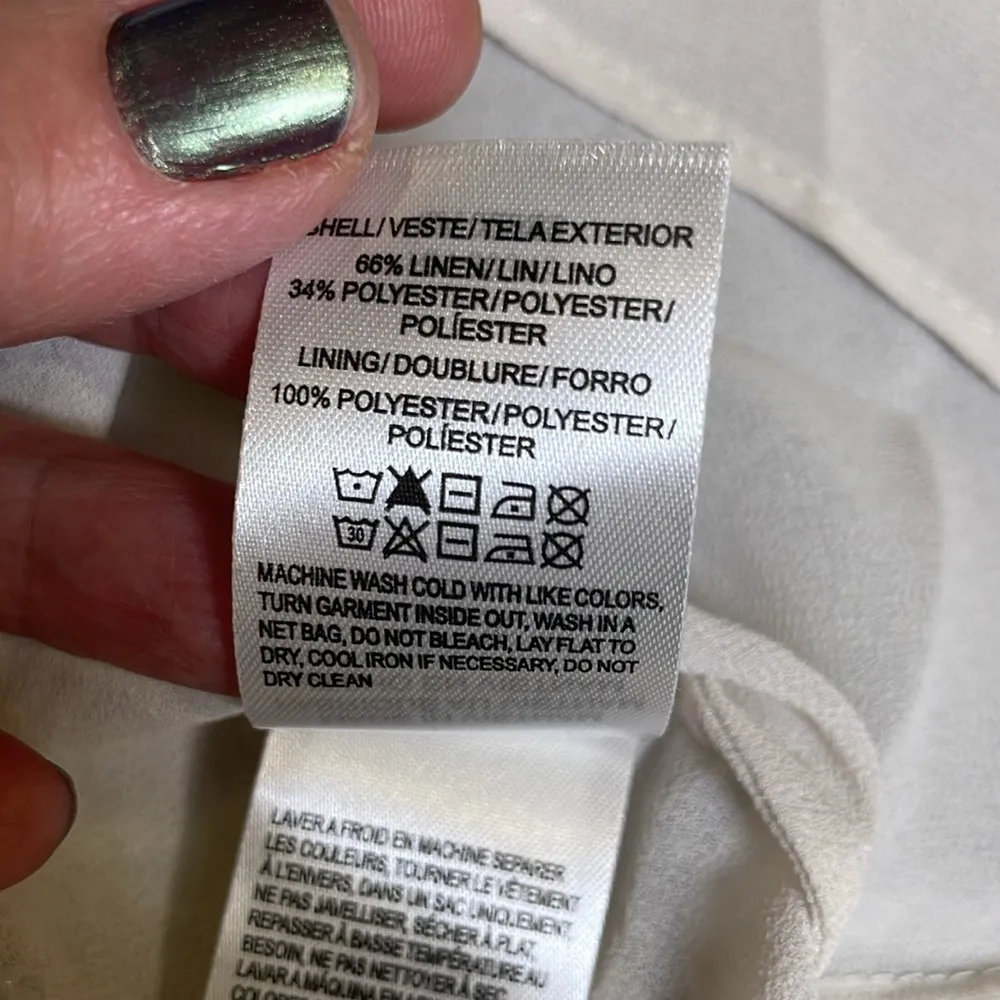 V-neck sheer crocheted linen champagne golden sparkle lace weave long sleeve - Image 10