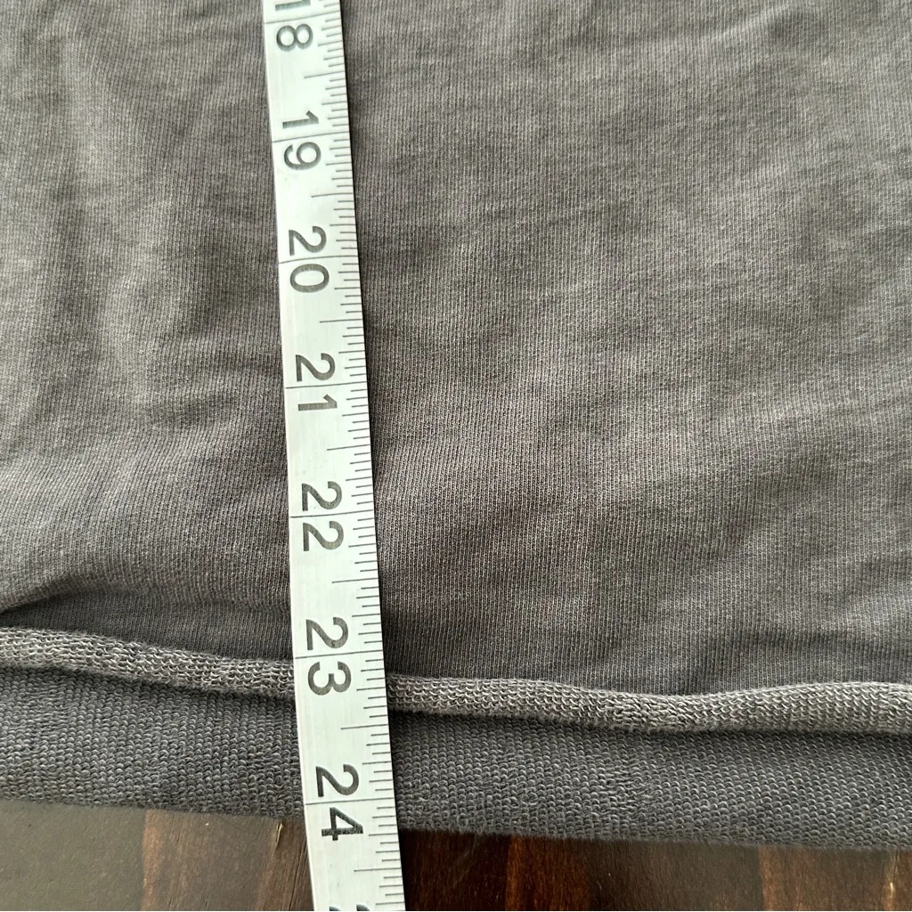 Aerie Charcoal Long Sleeve cotton raw edge sweatshirt L - Image 7