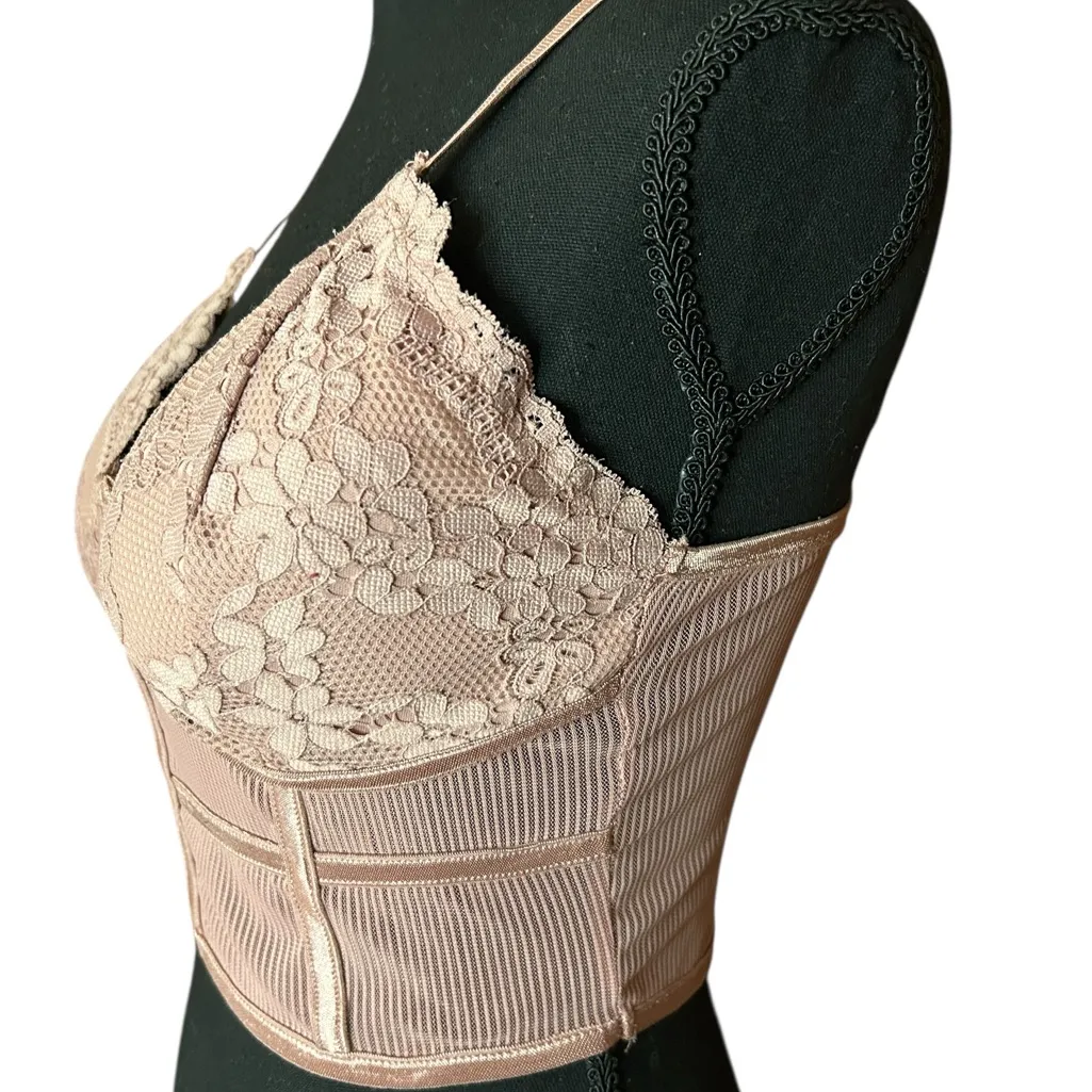 Bozzolo Light Pink Lace Corset Top – Coquette, Balletcore, Soft Girl Style - Image 4