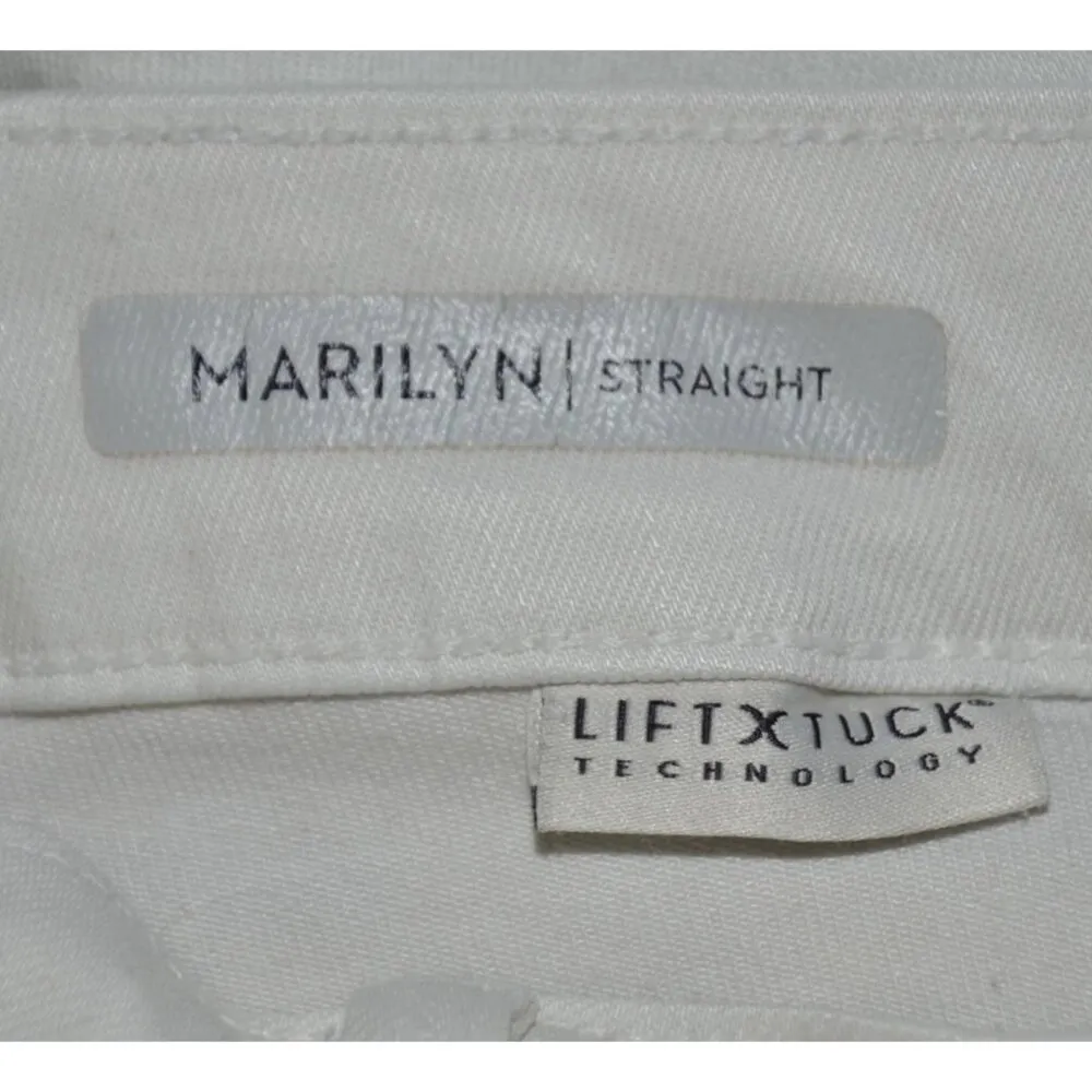 NYDJ Jeans Womens 24W White Marilyn Straight Cotton Stretch Blend Lift Tuck Tech - Image 8
