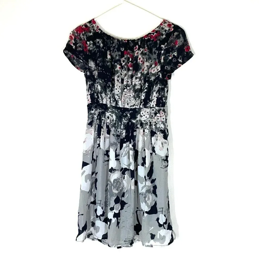 Anthropologie Kimchi Blue Petal Sleeve Floral Dress Size XS - Image 7