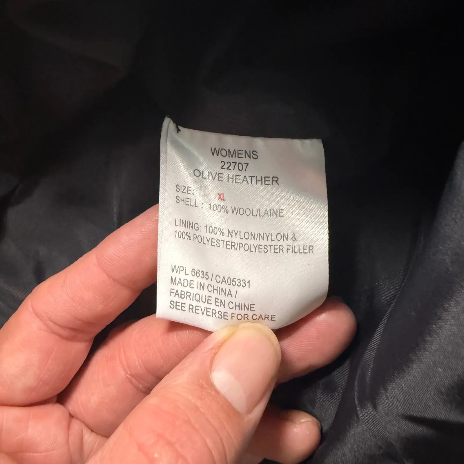 Woolrich 100% Wool Olive Green Full Zip Fleece Jacket Womens XL Zip Pockets - Image 5