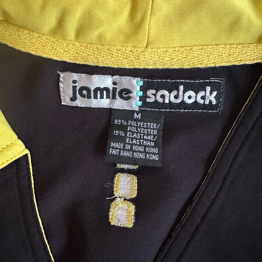 Jamie Sadock Black Sleeveless Golf Top Yellow Athletic Athleisure Sporty Prep Size M - Image 4