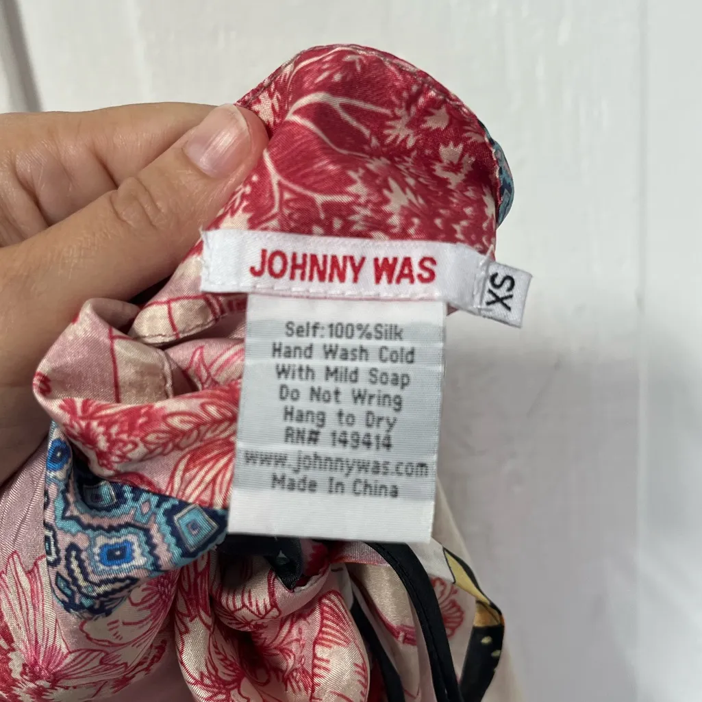 Johnny Was Geana Makenna Silk printed Floral landscape Kimono Top size XS - Image 7