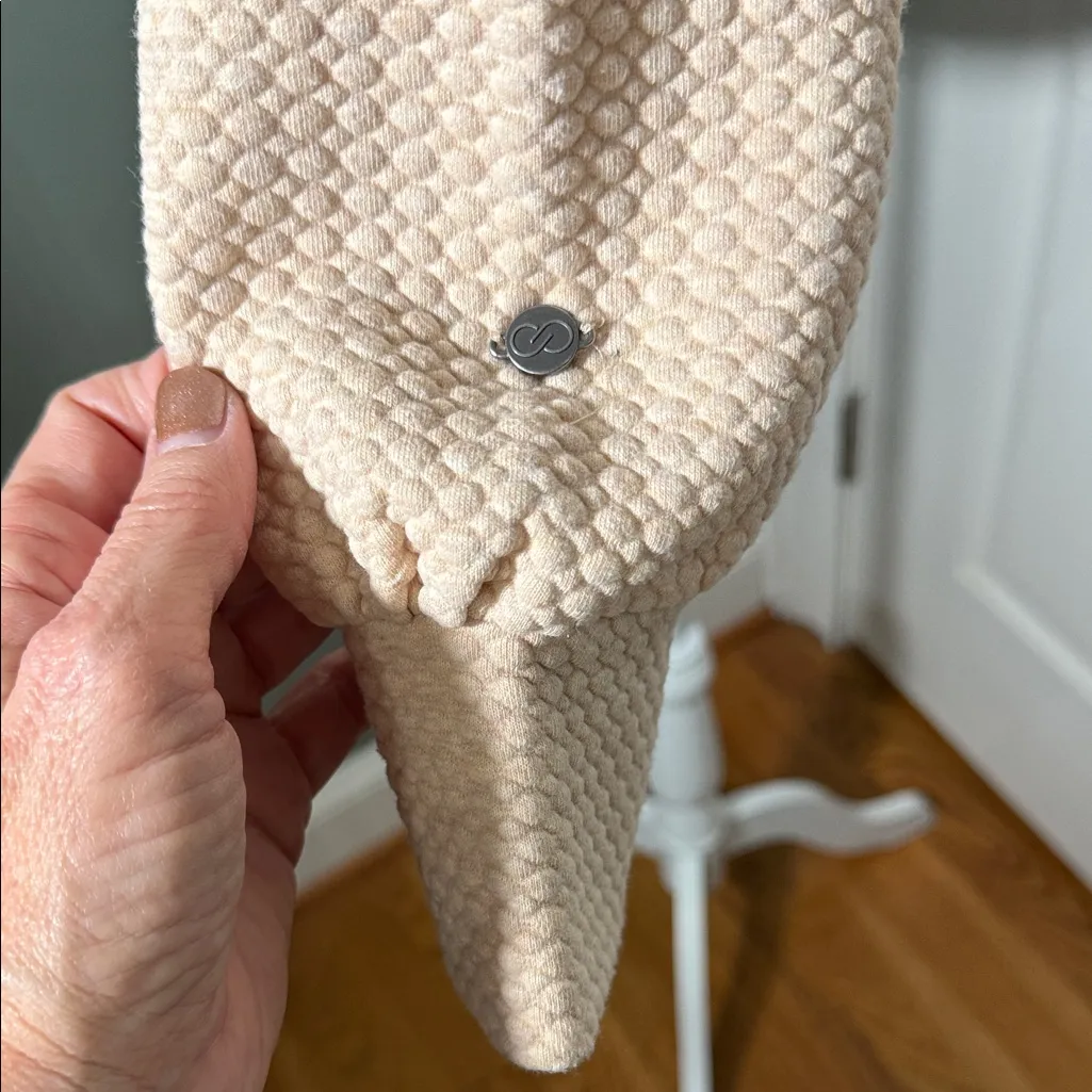 CALIA by Carrie Underwood Beige Cream peach Small Cozy Waffle Knit Sweatshirt Orange - Image 2