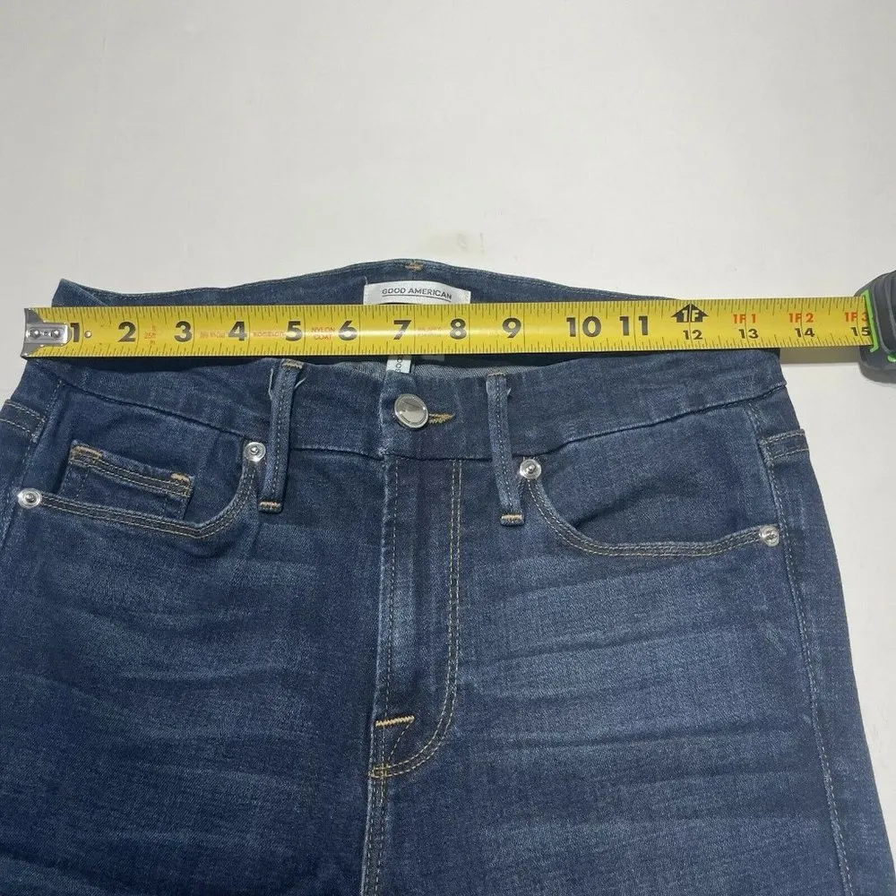 Good American Dark Wash Good Legs Skinny Jeans Stretch Size 0/25 - Image 6