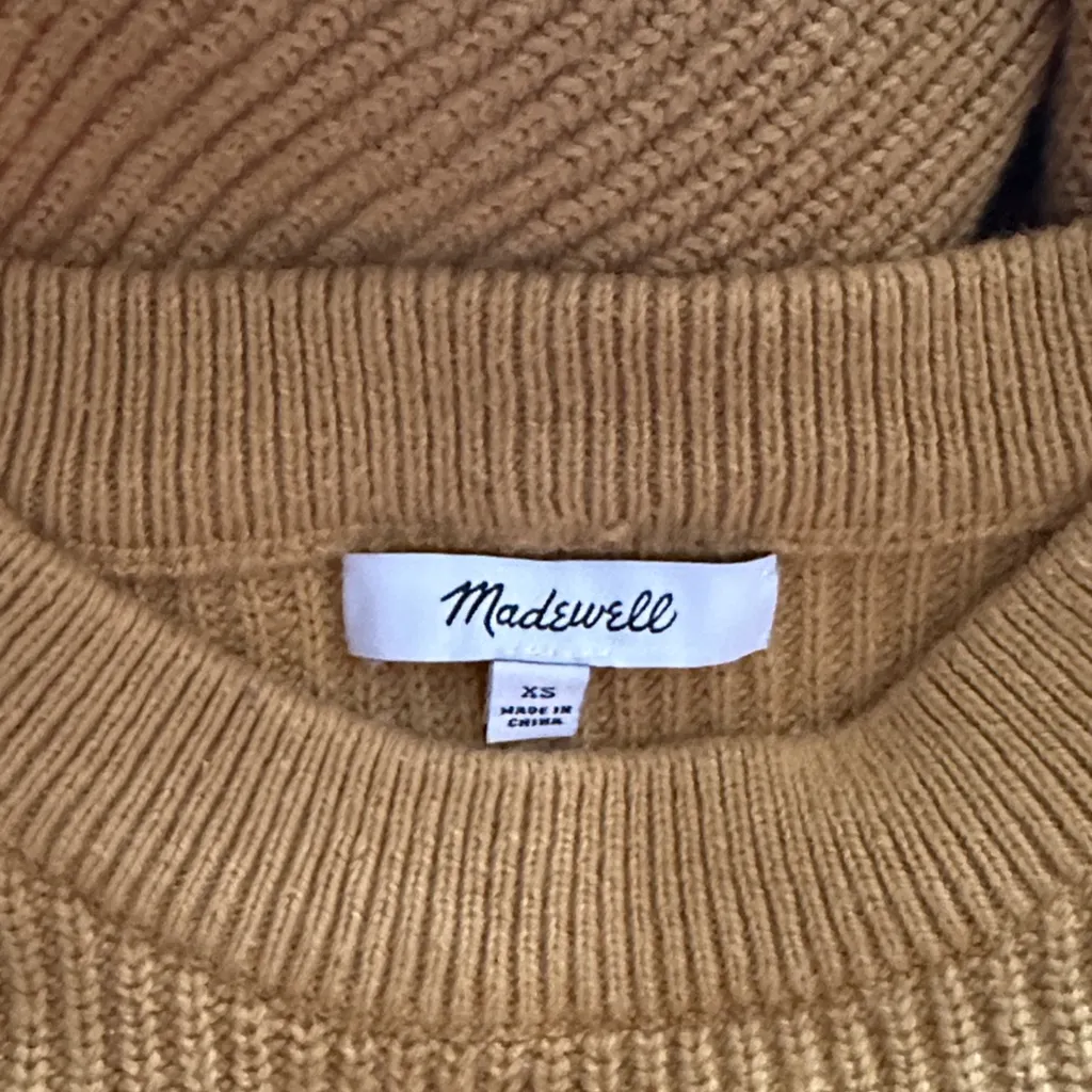 Madewell Patch Pocket Mustard Yellow Sweater XS - Image 9