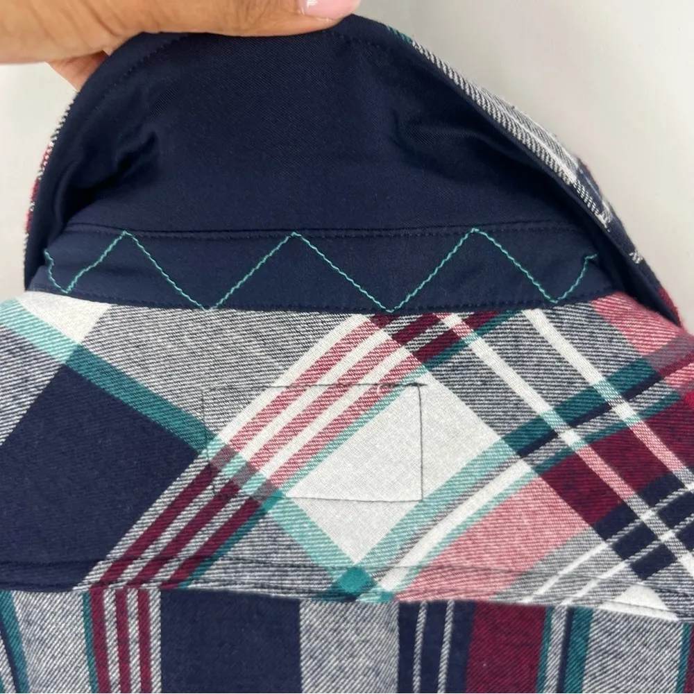 Orvis Pinnacle Shirt Jacket Flannel Multicolor Check Fleece‎ Lined Shacket - Image 16