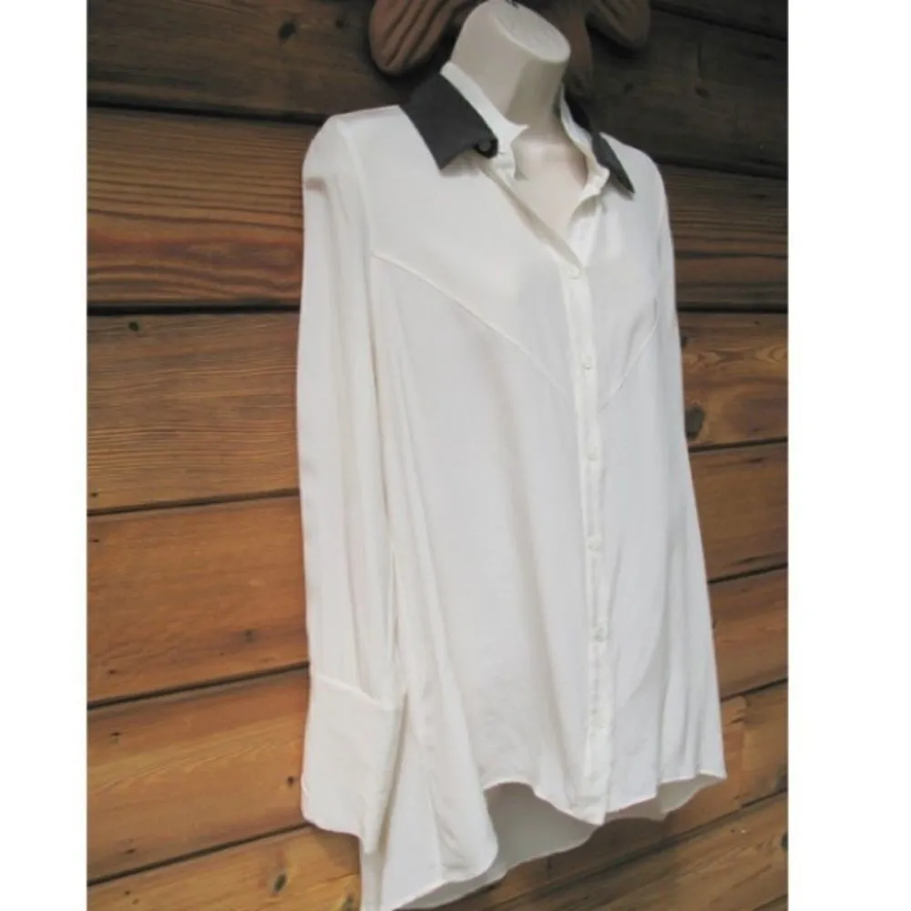 Derek Lam 10 Crosby Cream Black Top - Image 4