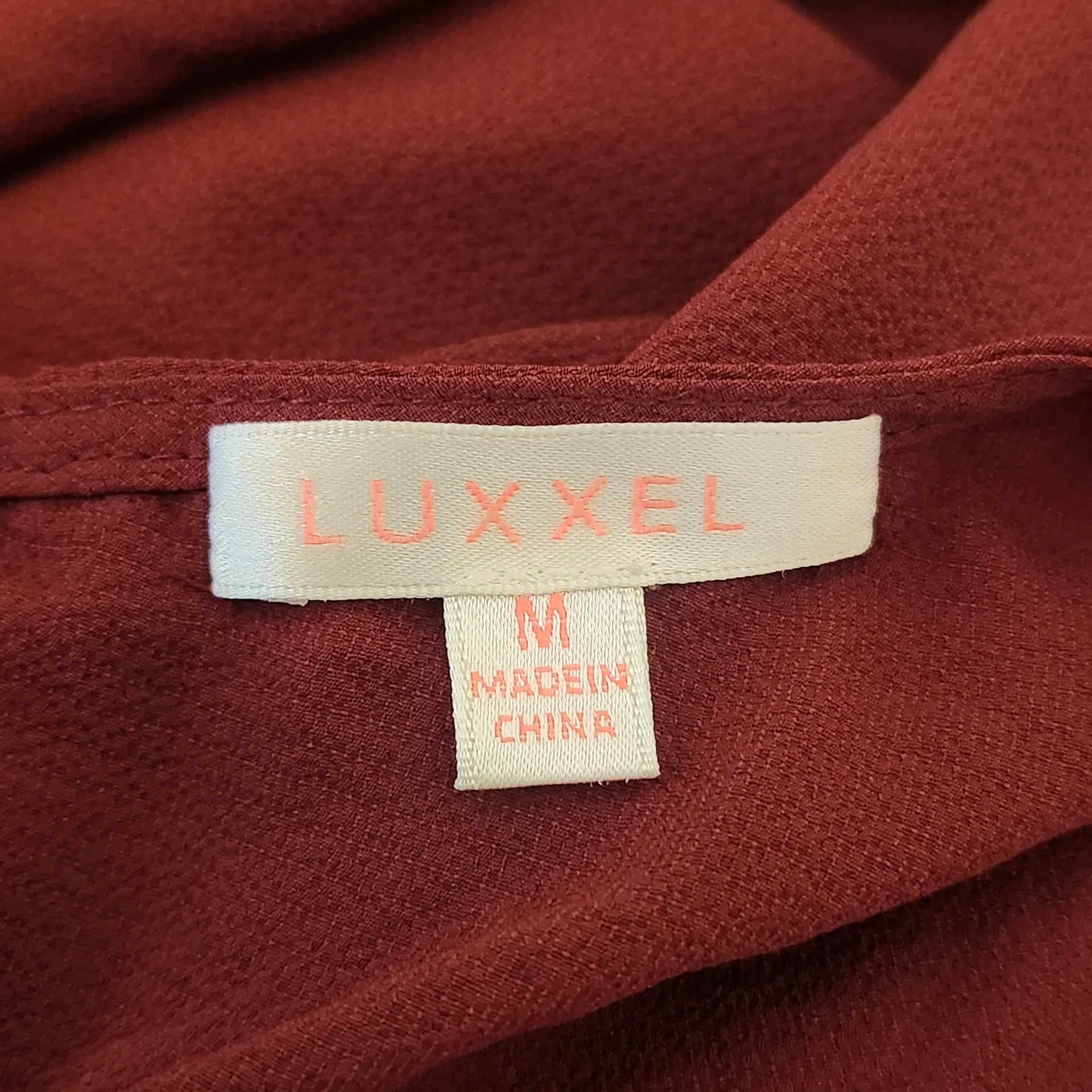 Luxxel Burgundy Long Sleeve Jumpsuit NWT Size Medium Oxblood Wide Leg Jumpsuit - Image 6