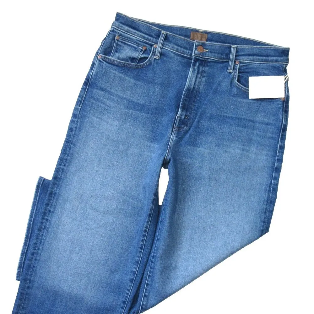 NWT Mother The Dodger Ankle in Work Hard Play Hard Loose Wide Leg Jeans 32 Blue - Image 2