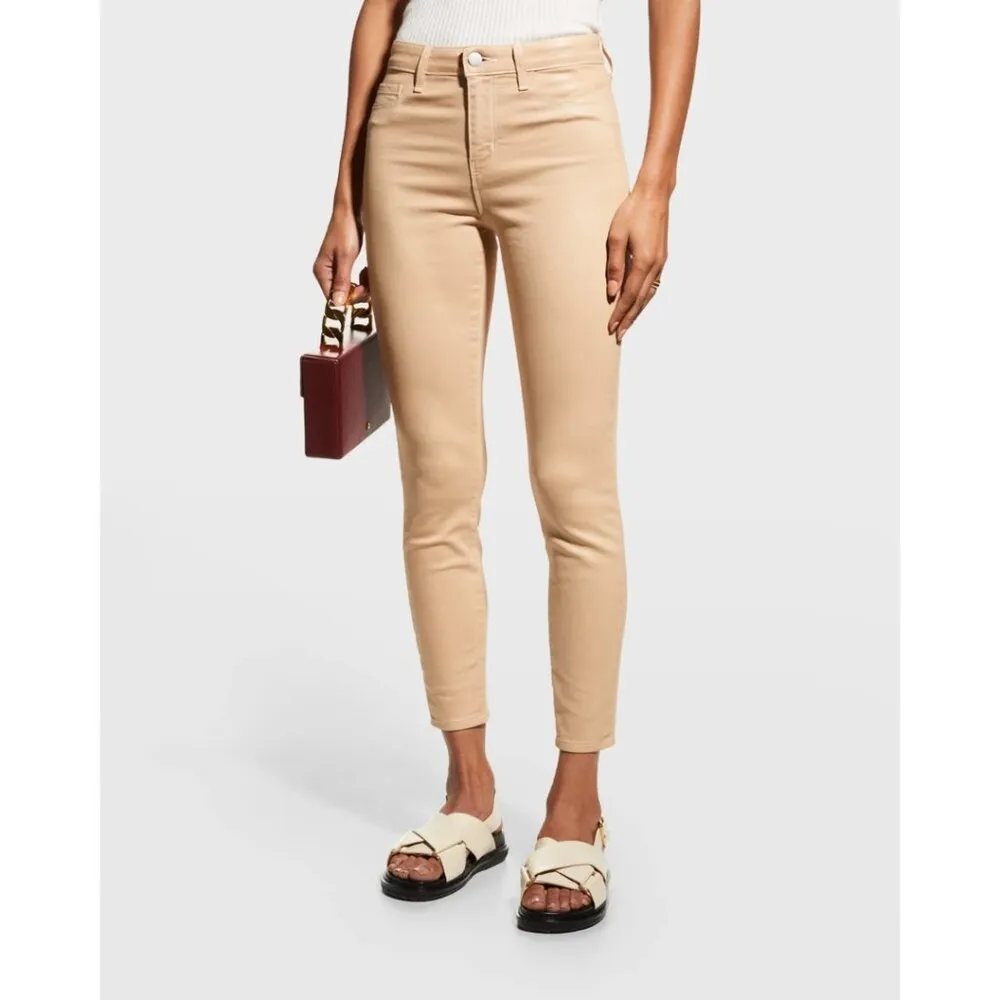 L'agence Margot Revolve High Rise Skinny Jeans Nude & White Coat Contrast Sz 28 - Image 7