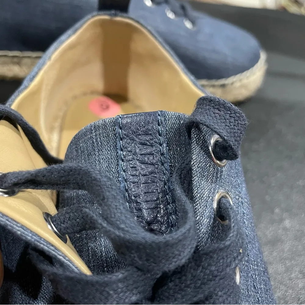 Lafayette 148 Women’s size 9 DULCI Denim Blue Espadrille Sneakers Lace Up Flats - Image 7