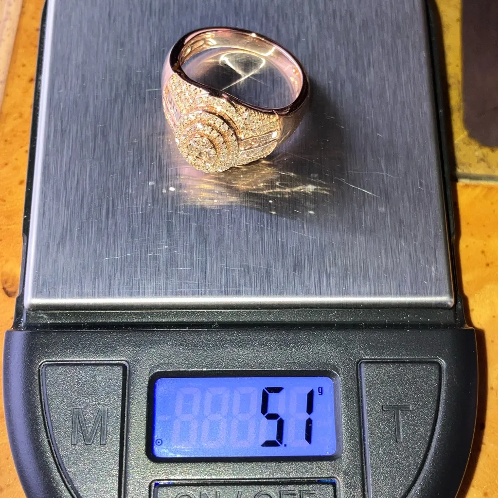 Natural Champagne Diamond Art Deco Ring Size 8 - Image 9