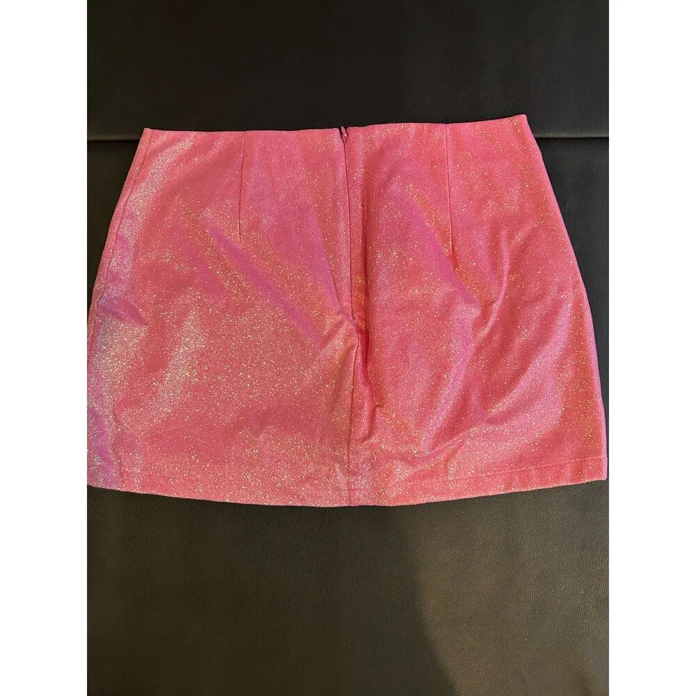 Sugar Thrillz Dolls Kill New with Tag Barbie Hot Pink Sparkle Skirt Size Large L - Image 6