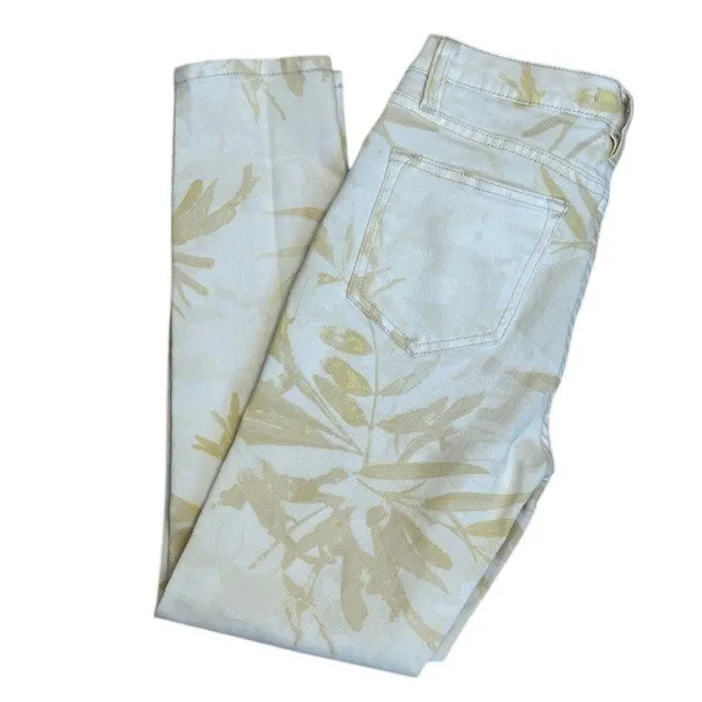Free People Floral Printed High Rise Skinny Jeans Casual‎ Everyday Style Size 25 - Image 10