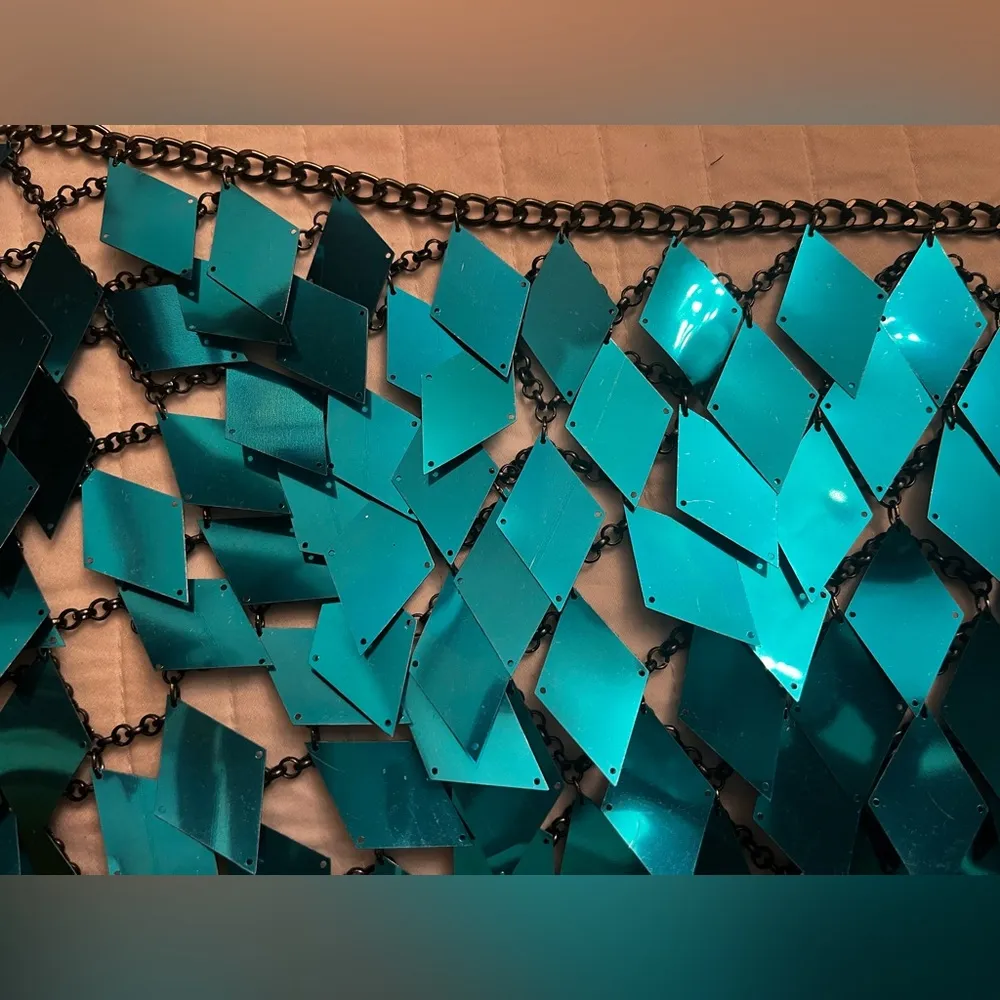 Selfie Leslie River Festival Shiny Sequins 2 Piece Set Blue NWOT - Image 12