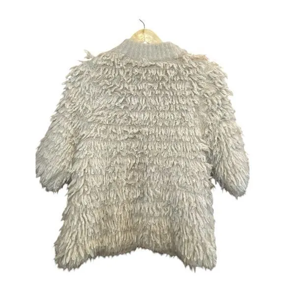 Anthropologie Knitted & Knotted Cardigan Boho Short Sleeve Sweater Jacket Cream Tan Size XS - Image 11