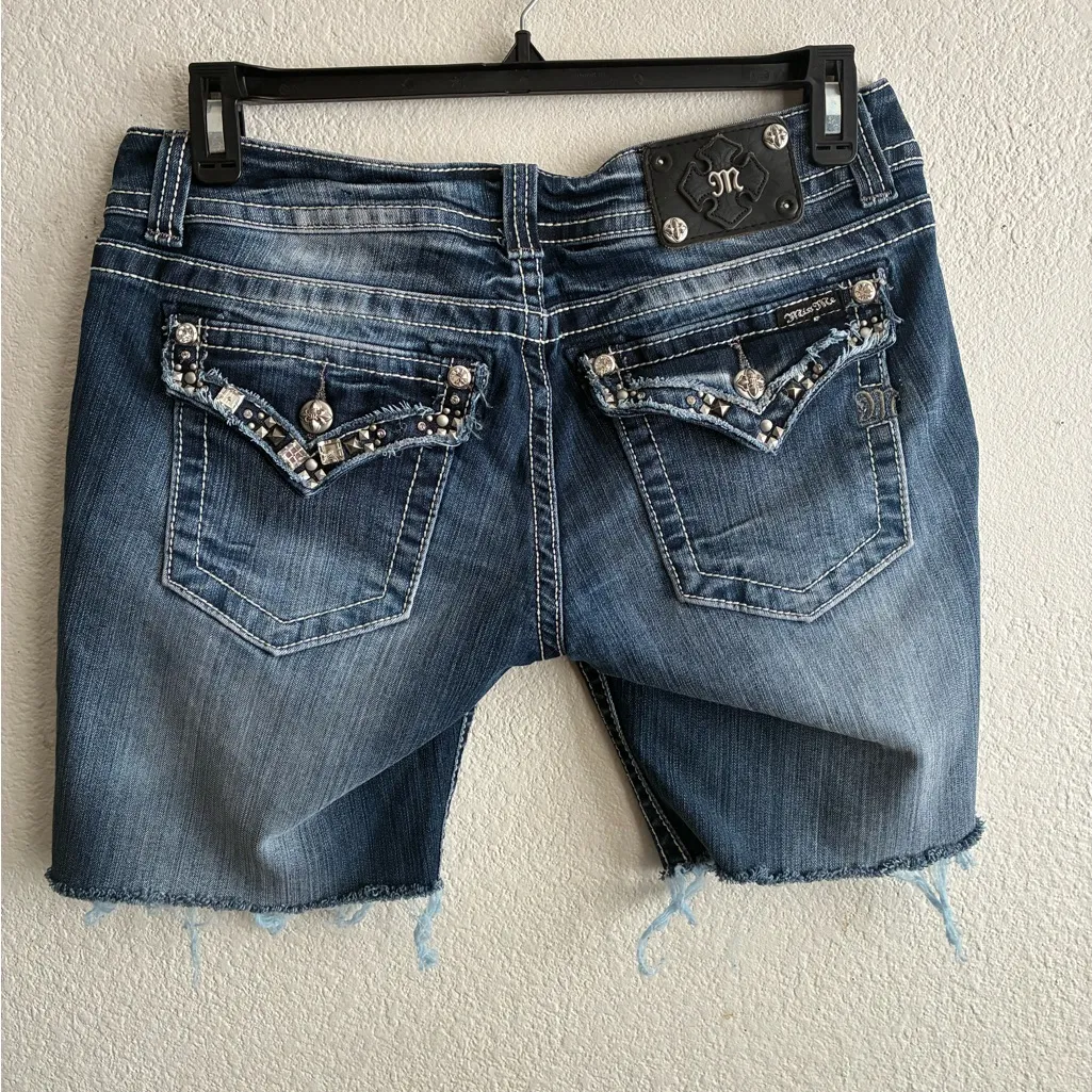 Miss Me Blue Denim Jeans Shorts 32 - Image 4