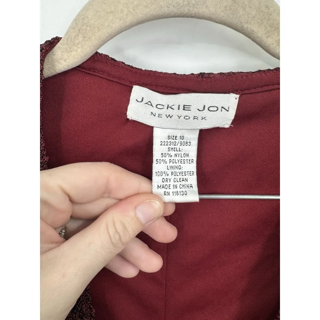 VTG Jackie Jon Witchy Whimsigoth Blouse Women 10 Red Elvira Vampire Dark Romance - Image 3