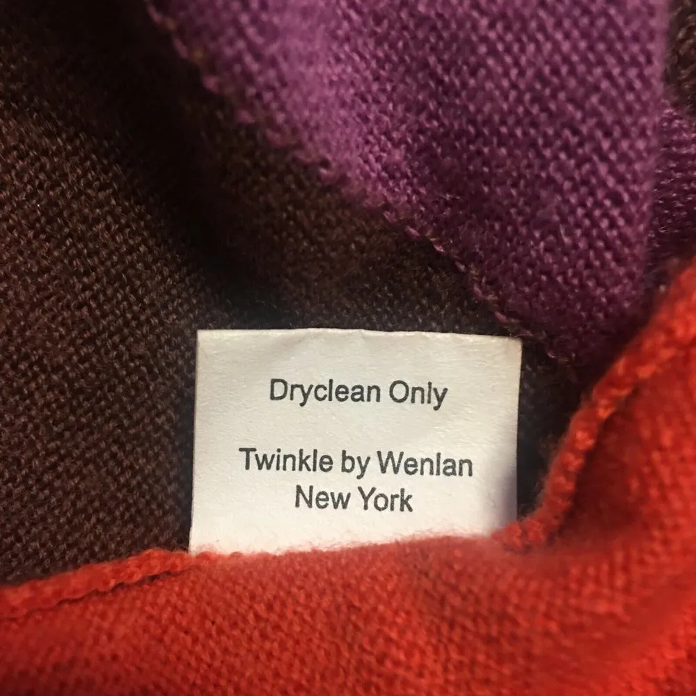 TWINKLE BY WENLAN Brown/Purple/Red Cropped Argyle Wool French Bulldog Sweater SM Brown - Image 7