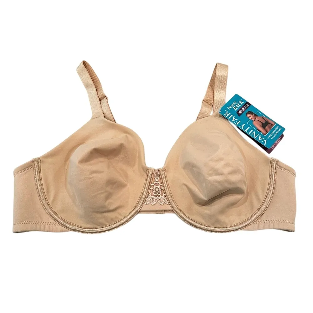 Vanity Fair Beauty Back Minimizer Bra Women's 42C Damask Neutral Feminine NWT - Image 5